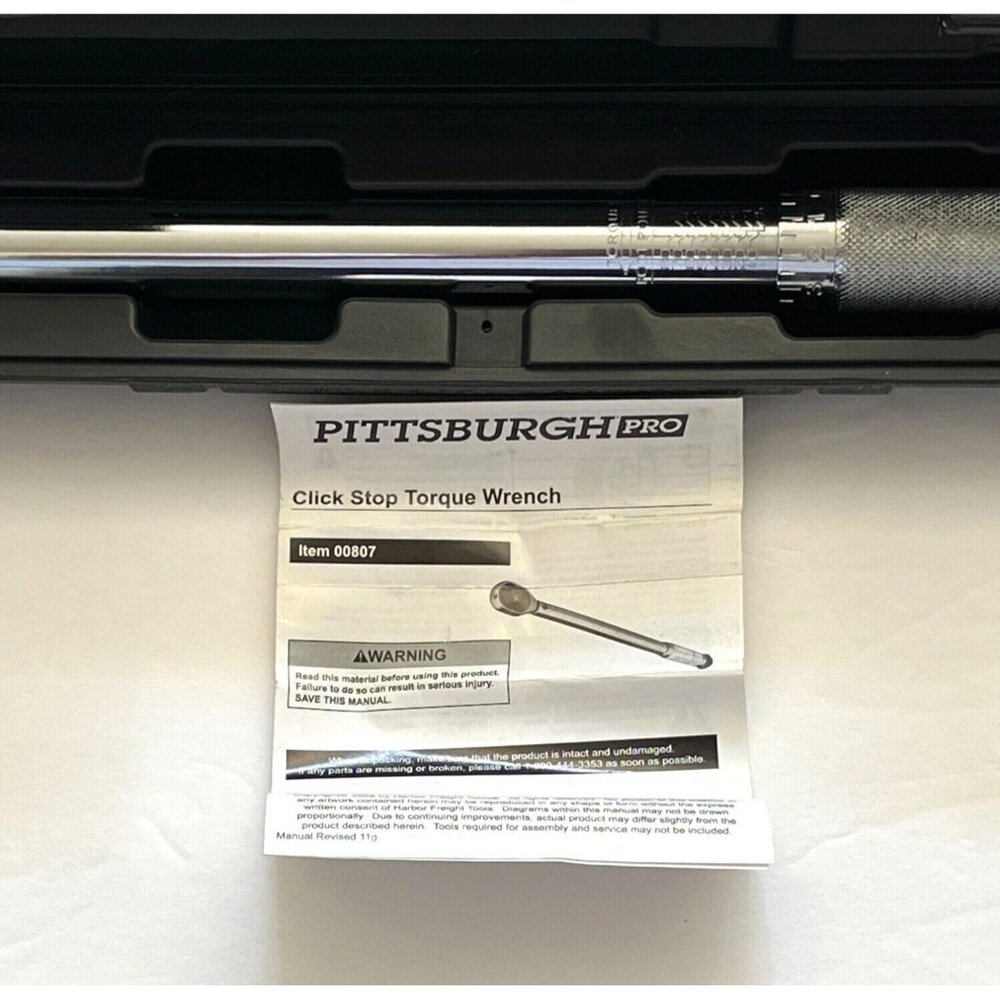 Pittsburgh Pro 3/8" Click Stop Reversible Torque Wrench 5-80 Ft Lbs 807 Case - Picture 4 of 10